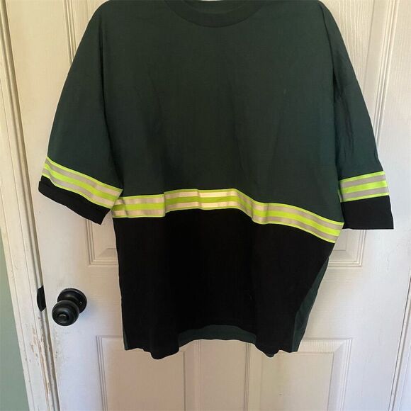 ASOS Men's Oversized Hi-Vis Reflective Green Long Sleeve Shirt Size S - Picture 1 of 3